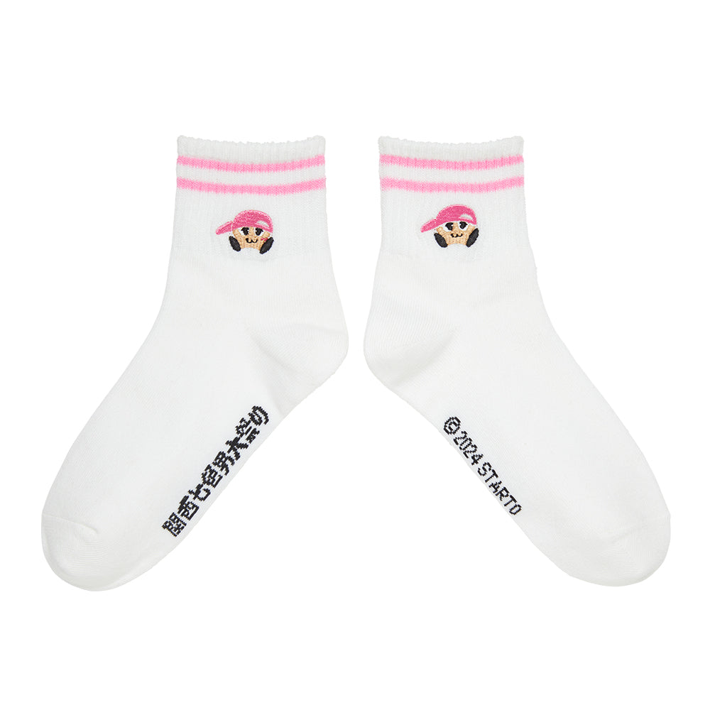 WEST. 10th Anniversary Exhibition KANSAI NANAIRO OTOKO OMATSURI Socks (pink)