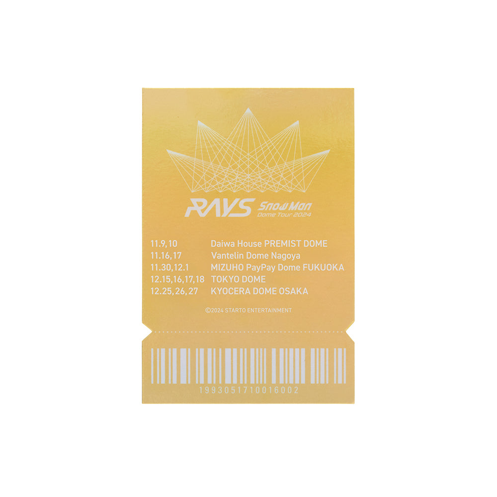 「Snow Man Dome Tour 2024 RAYS」Official Goods 【Hikaru IWAMOTO】Ticket-style card