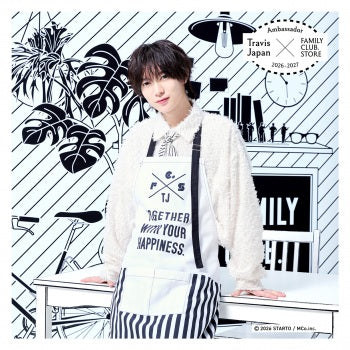 【No.SQ26-044】FAMILY CLUB.STORE Ambassador 2026-2027 Travis Japan Square Photo Monochrome